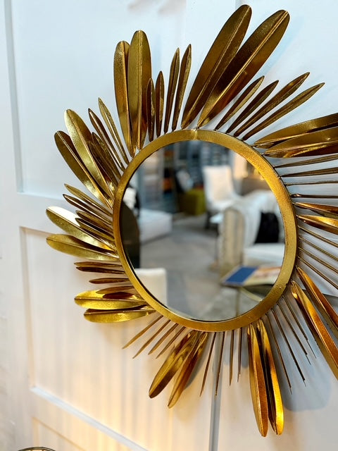 Feathers Gold Mirror