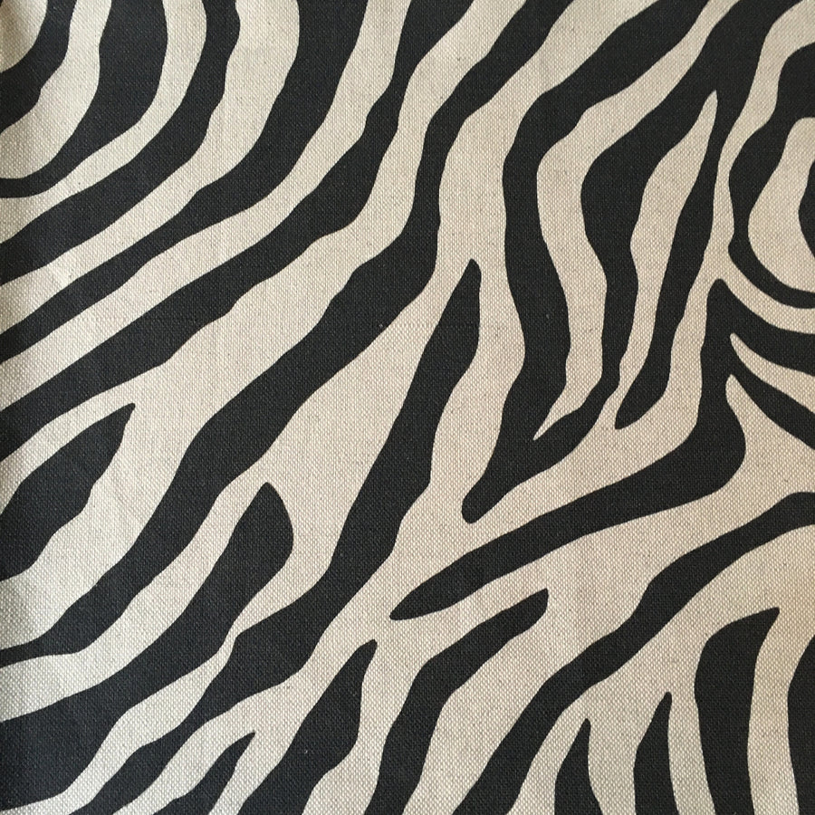 Zebrano Black Linen Fabric
