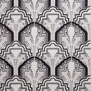 Gloria Onyx Black Art Deco Linen Fabric