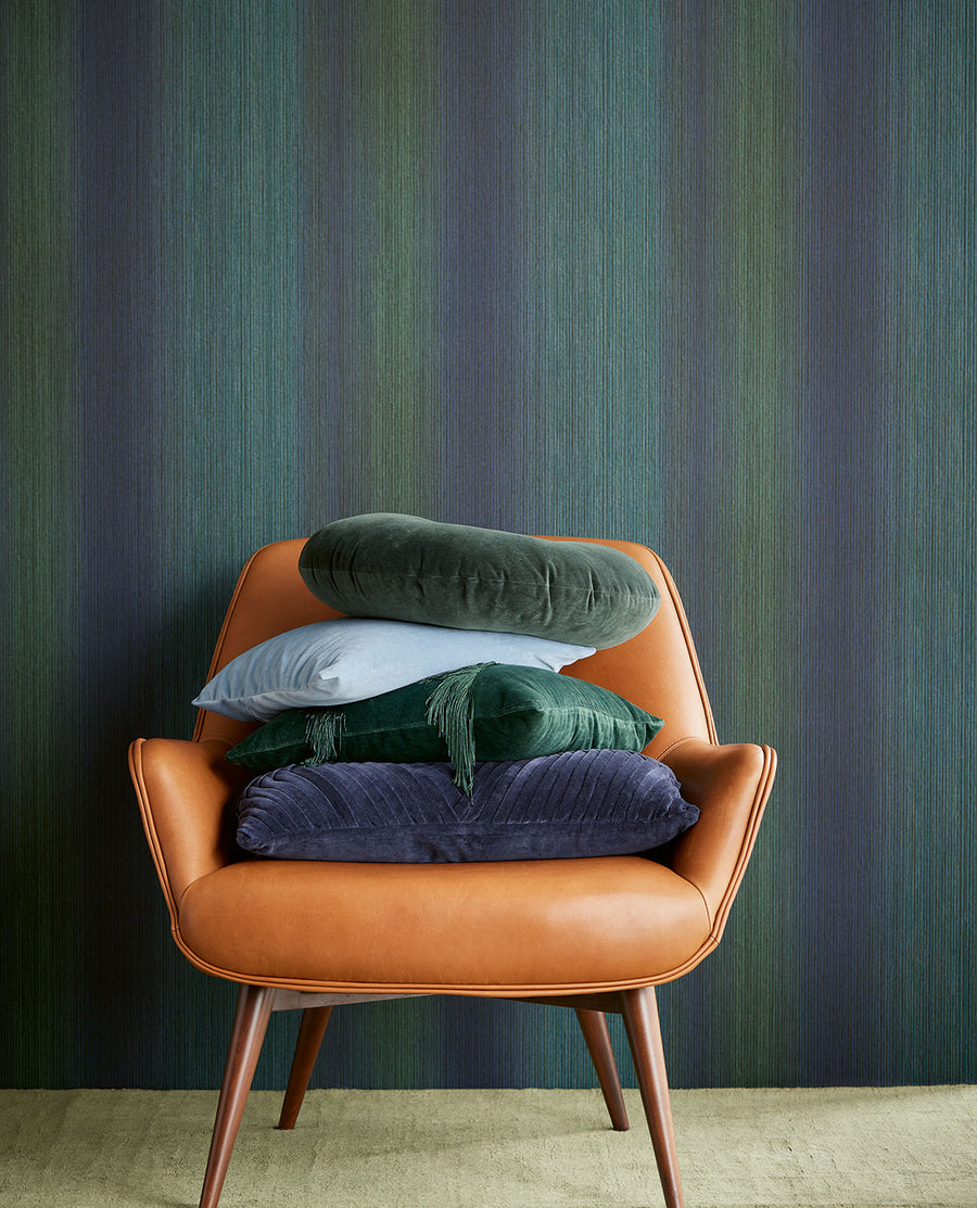 Tate Ombre Teal Stripe Wallpaper