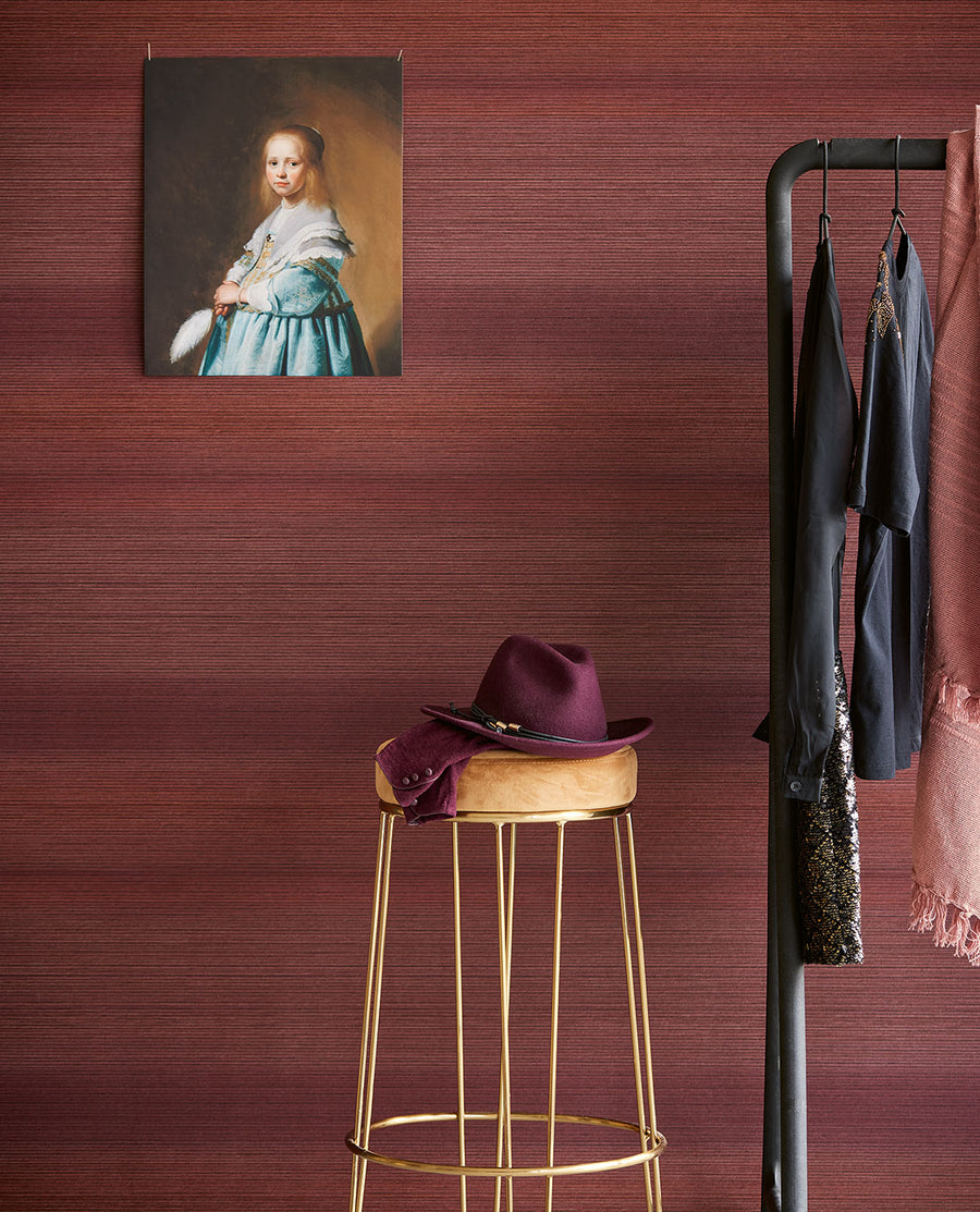 Tate Ombre Berry Stripe Wallpaper