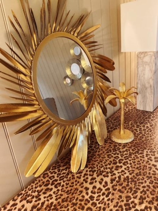 Feathers Gold Mirror 