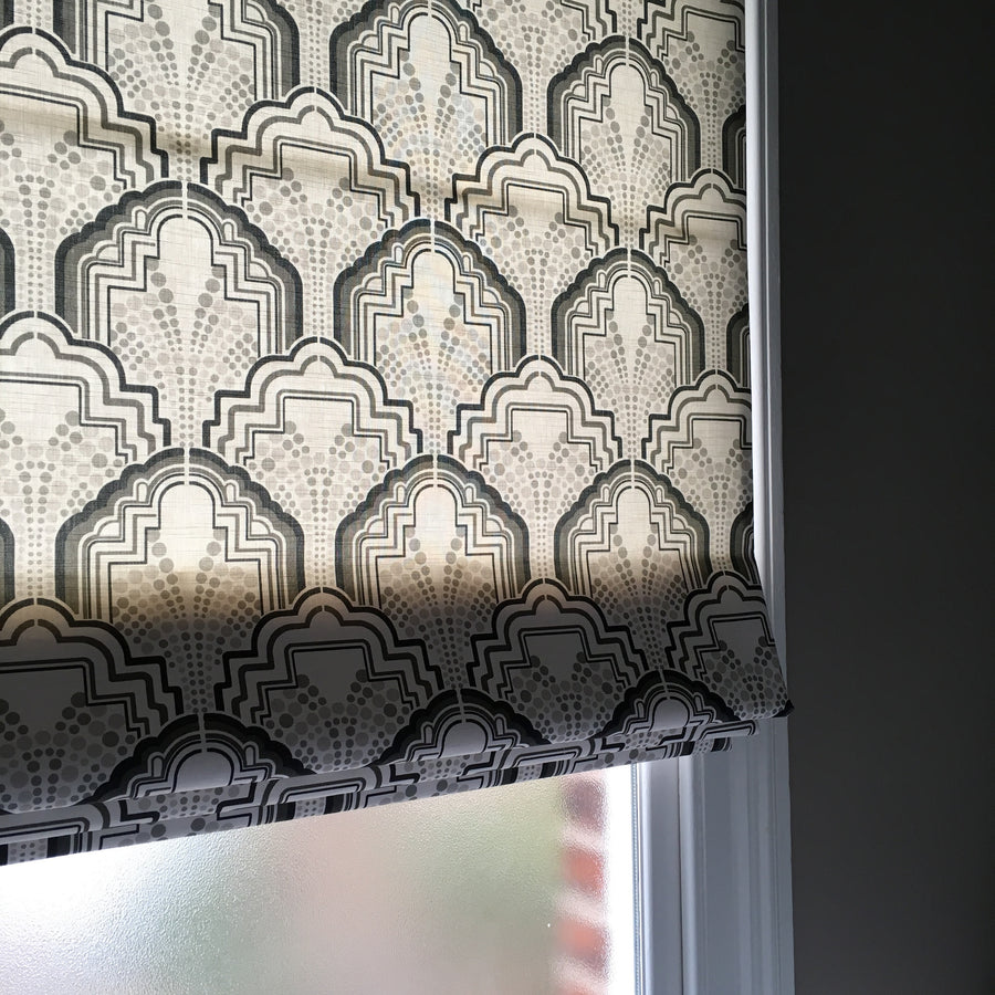 Gloria Onyx Black Fabric Roman Blind