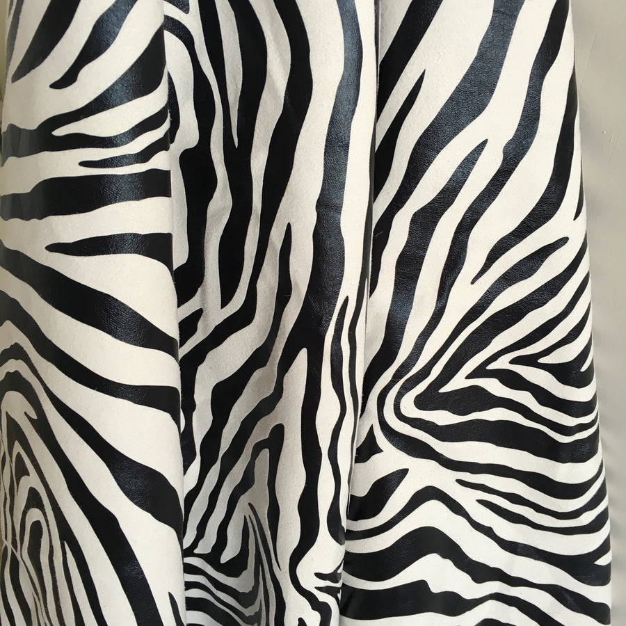 zebrano black white velvet fabric hanging