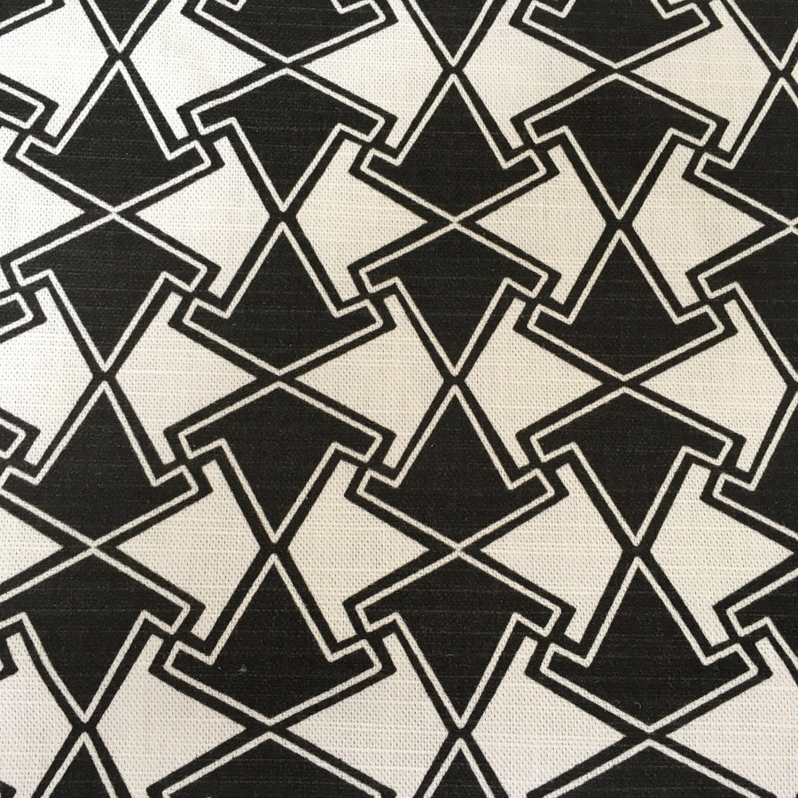 Topsy Turvy Noir Black Linen Fabric