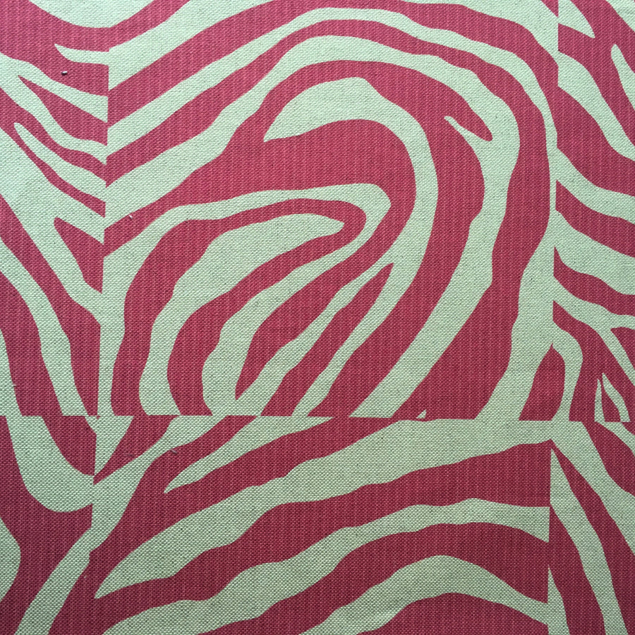 Zebrano Check Pink Linen Fabric