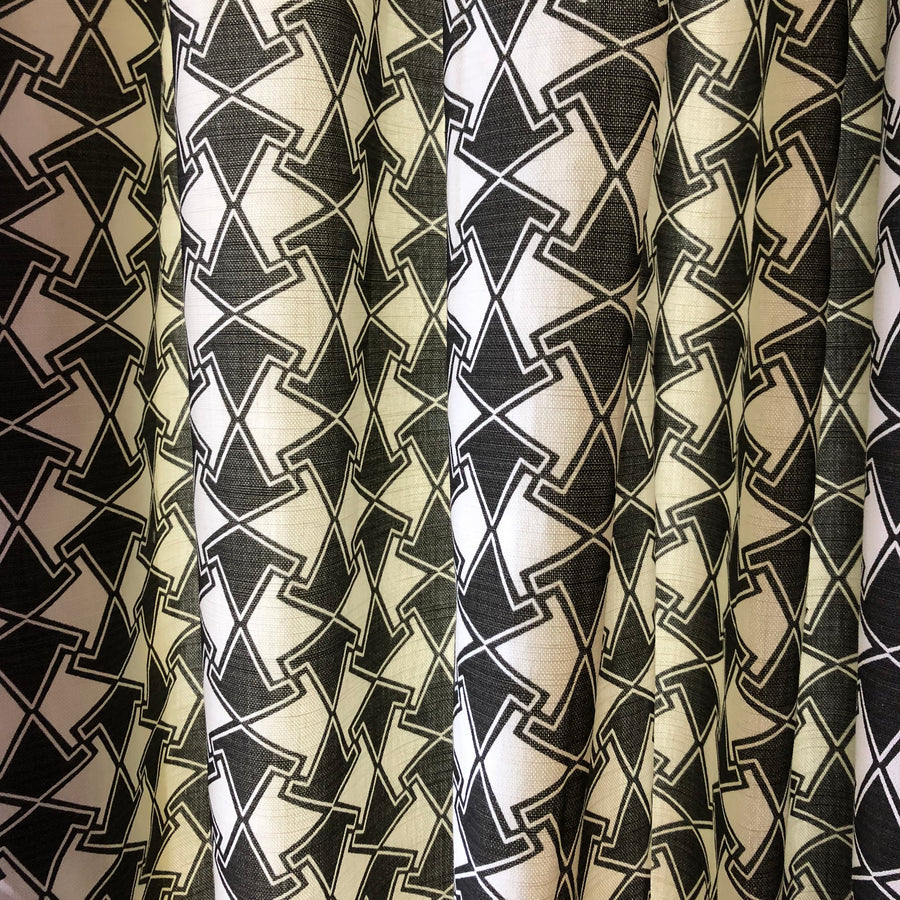 Topsy Turvy Noir Black Linen Fabric
